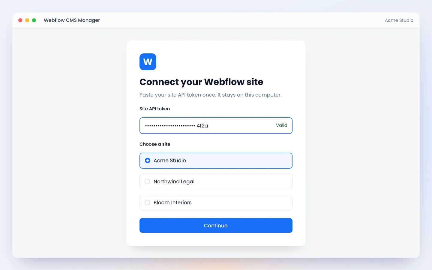 Step 1: Connect your site