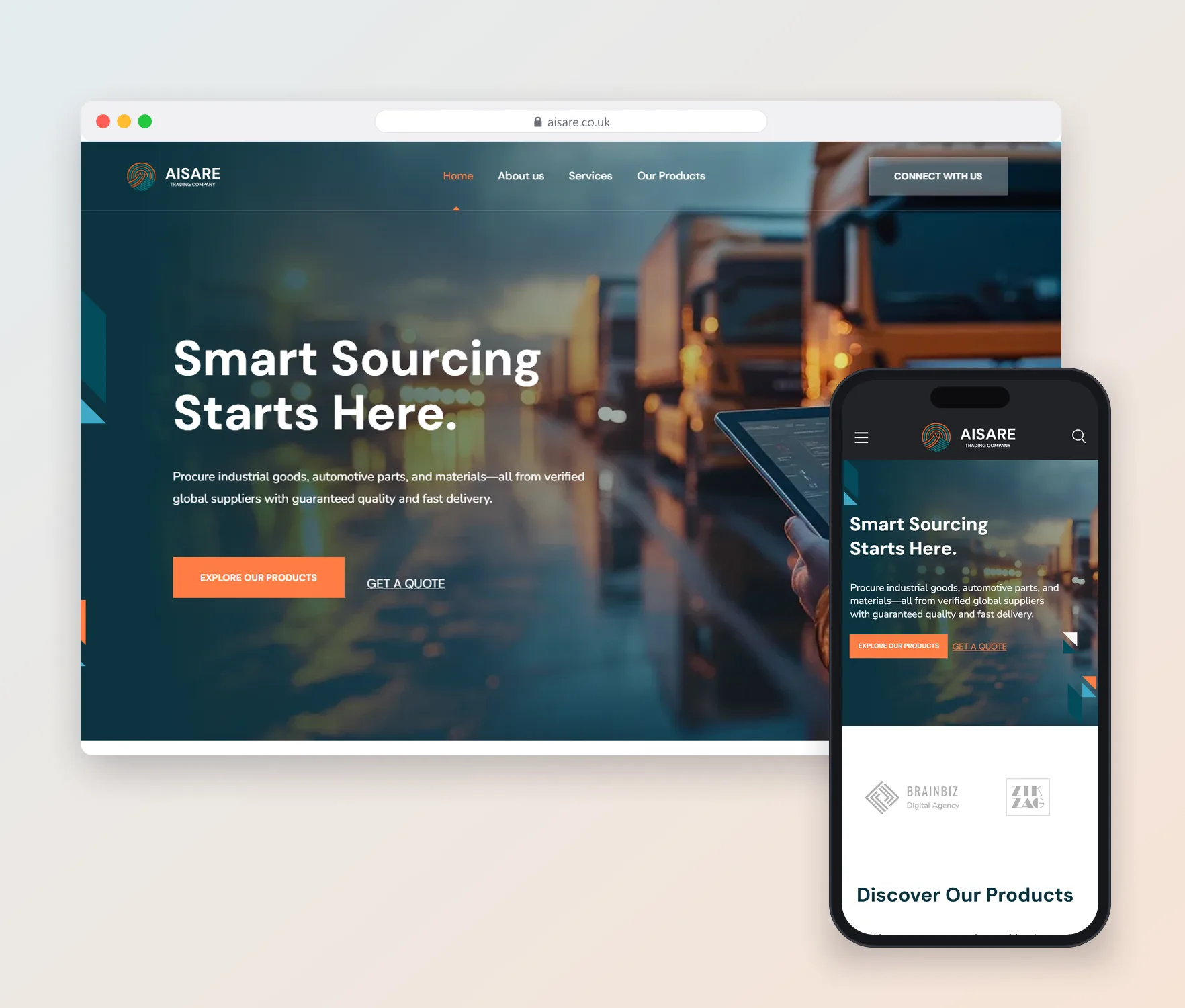 Aisare — Trading Company Website