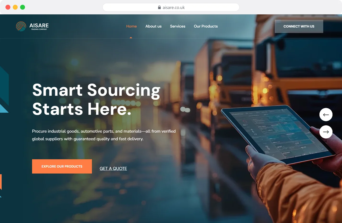 Aisare website preview