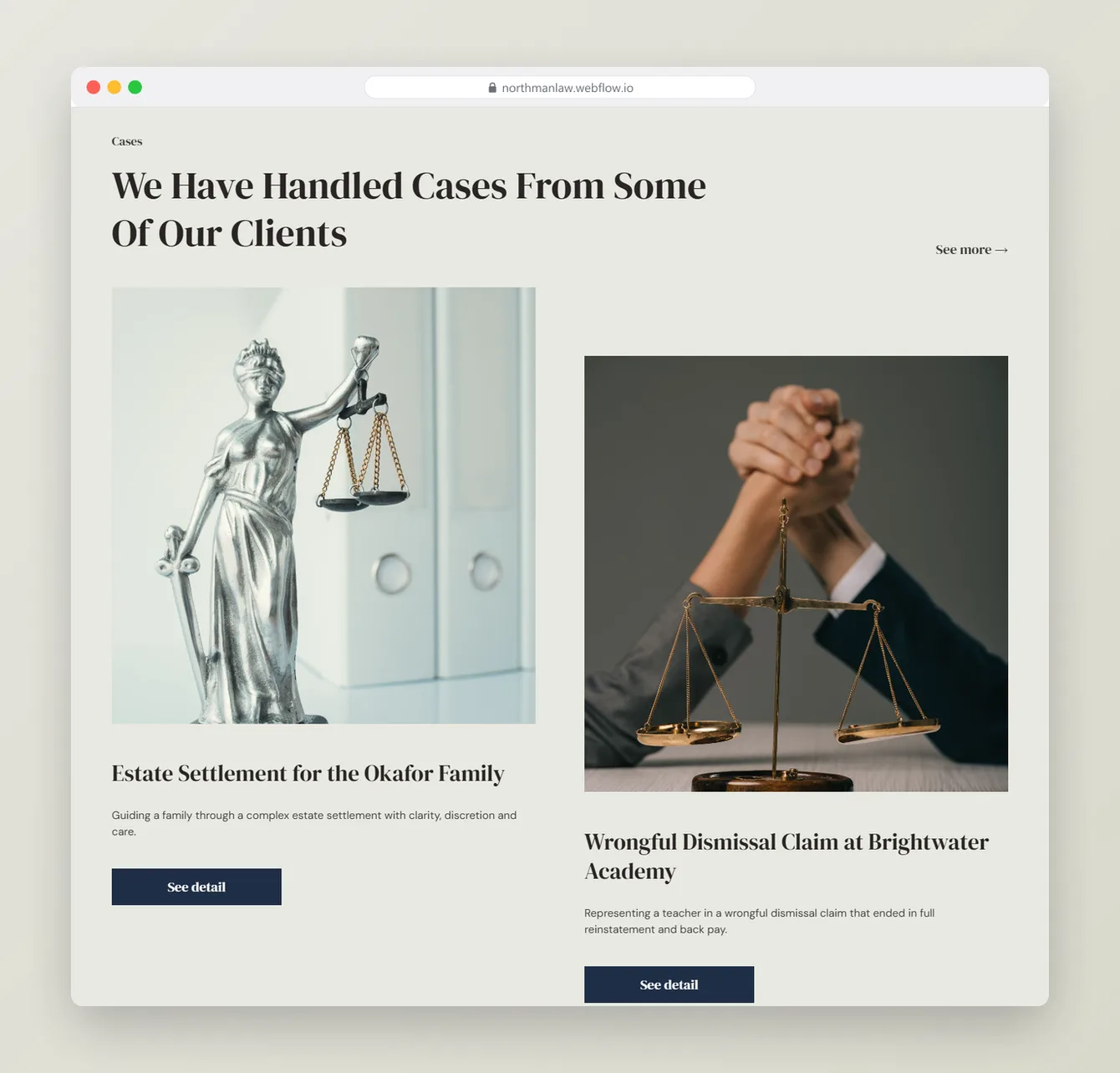Northman law firm website – screen 3