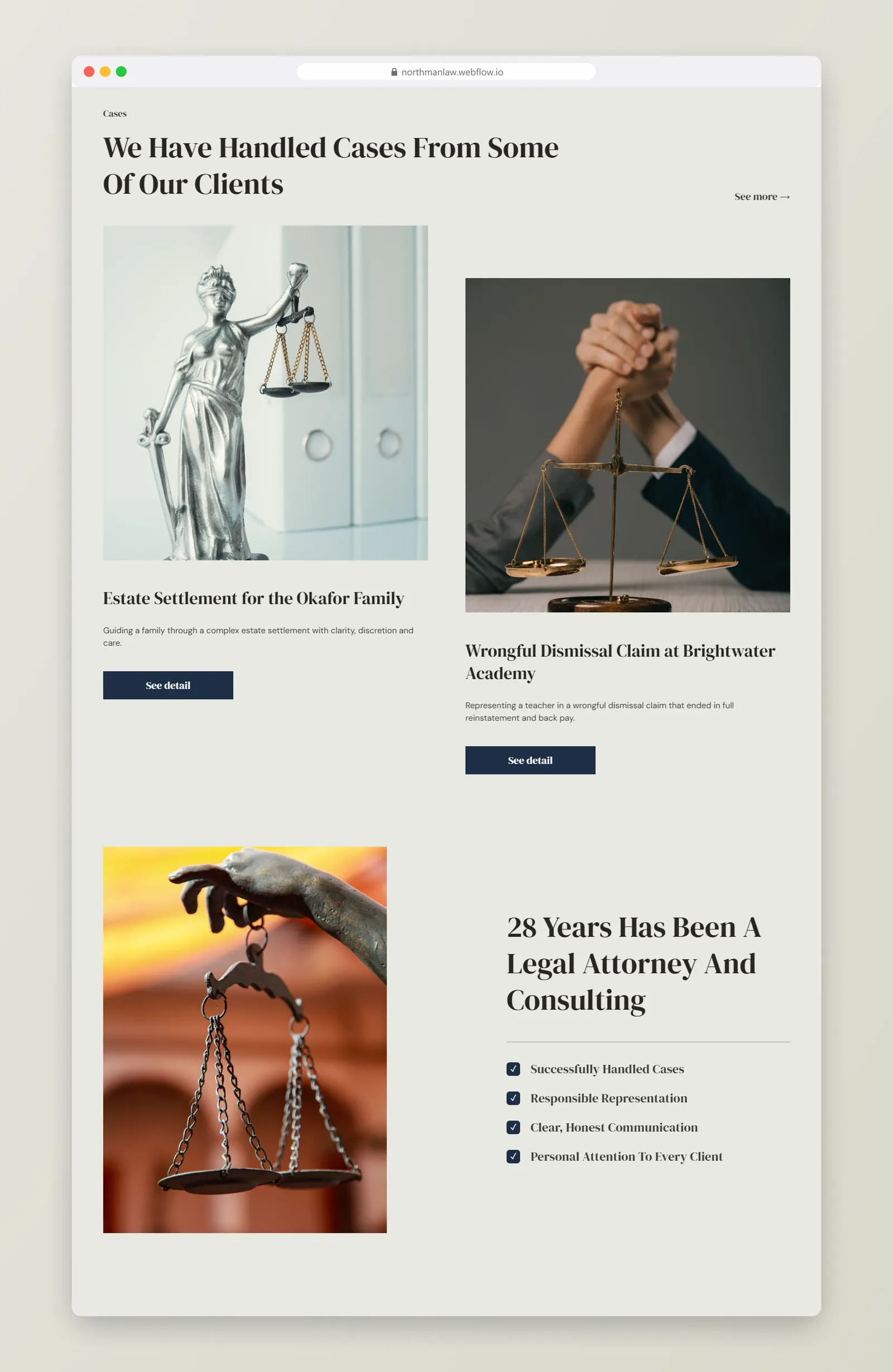 Northman law firm website – full page section 2