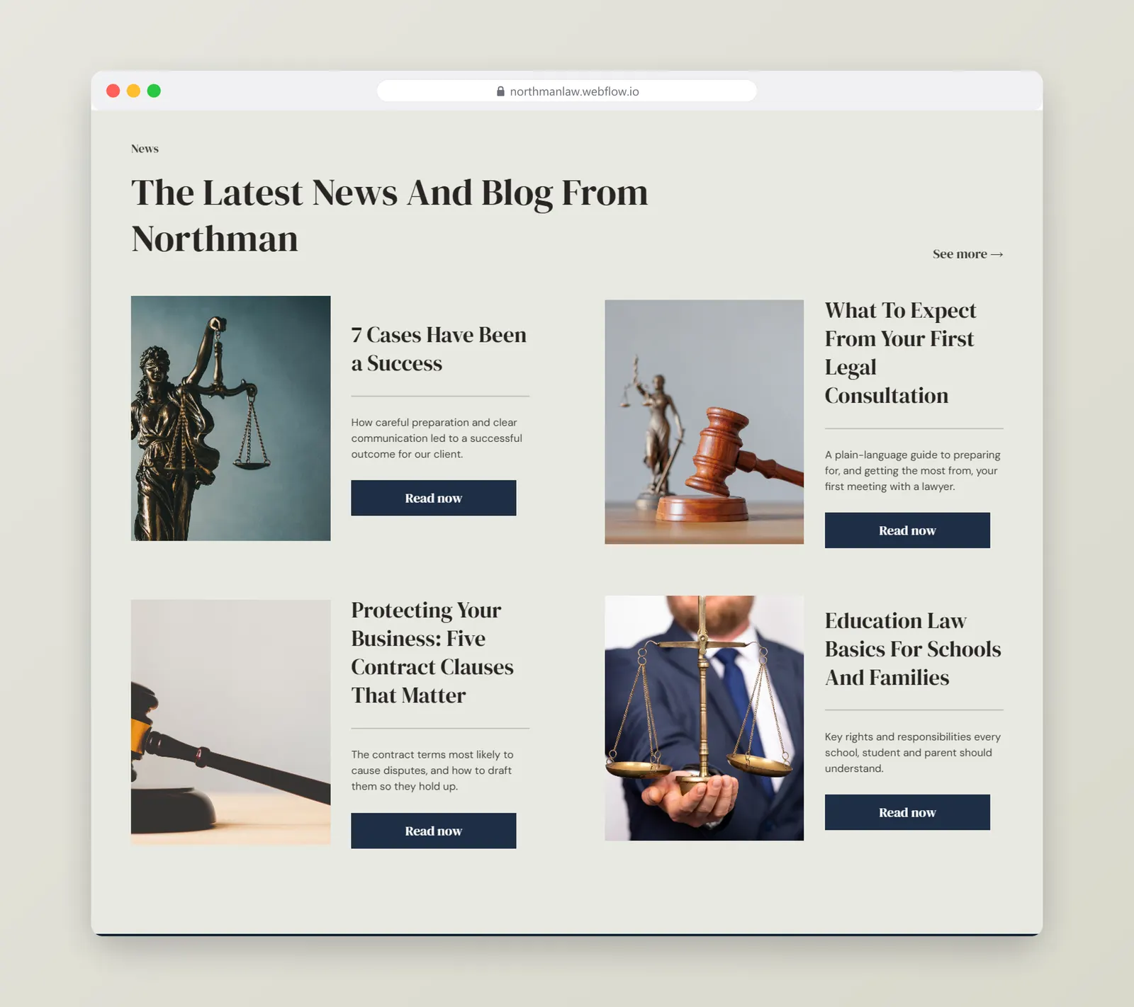 Northman law firm website – full page section 3