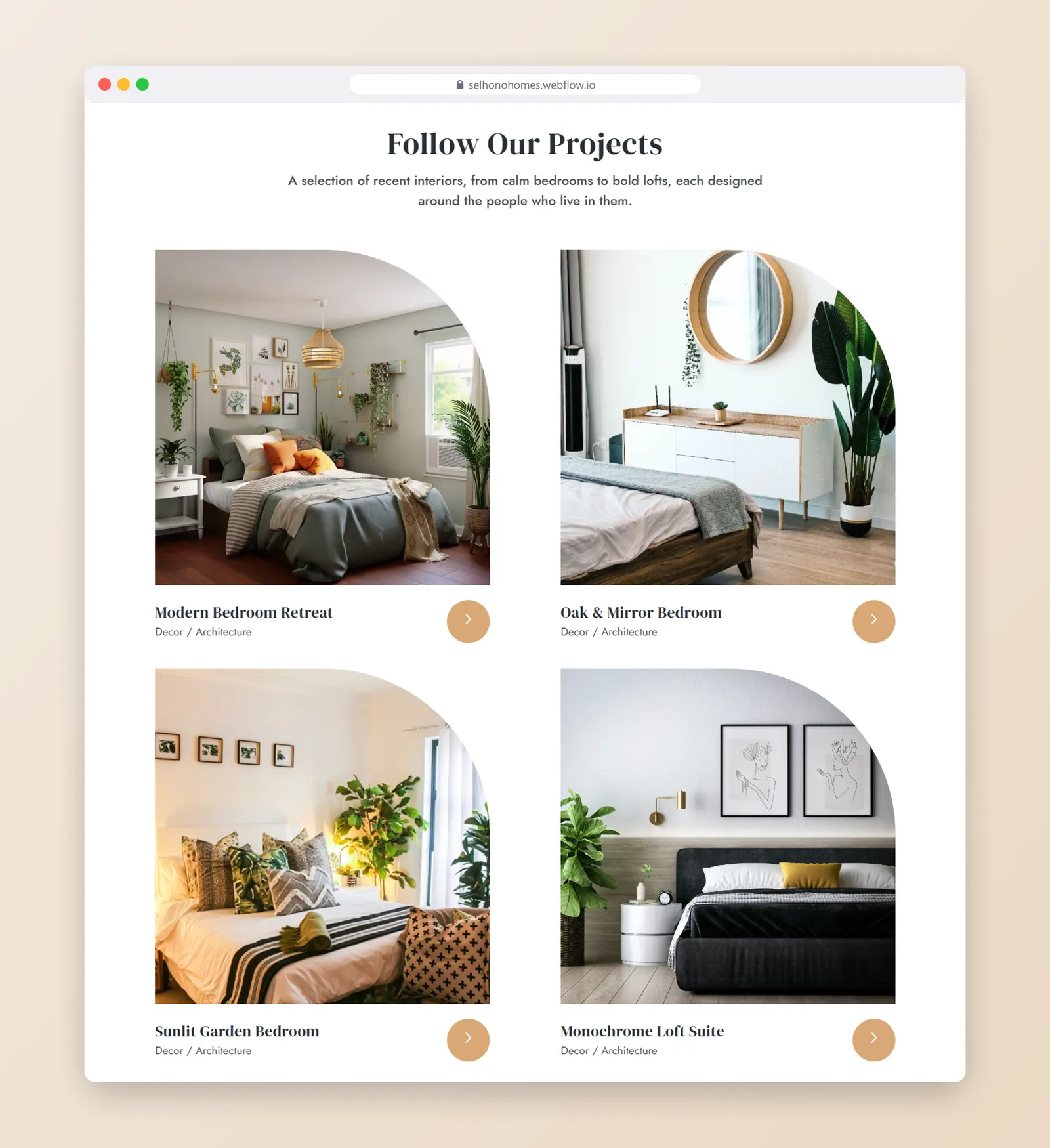 Selhono interior design studio – full page section 2
